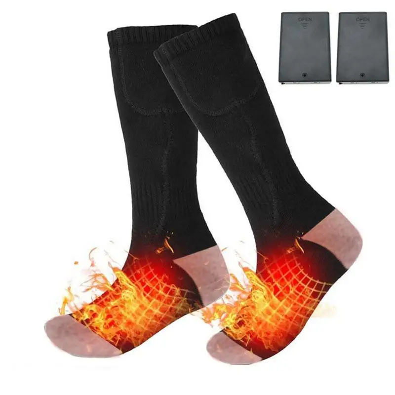 Winter Heated Socks Intelligent Temperature Control Fast Heating Winter Warm Thermal Socks With Battery Box Foot Warmers