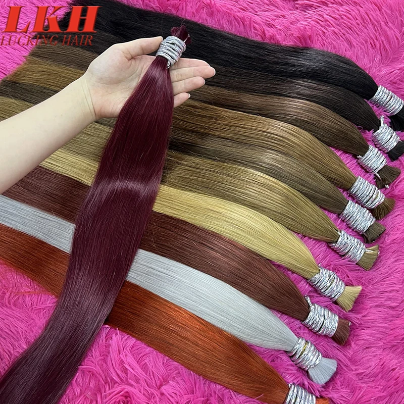 10A 12A  Indian Blonde Human Hair Bulk Brazilian Hair Weave Bundles Straight Human Hair Bundles 30 Inch Bundles Hair Extensions