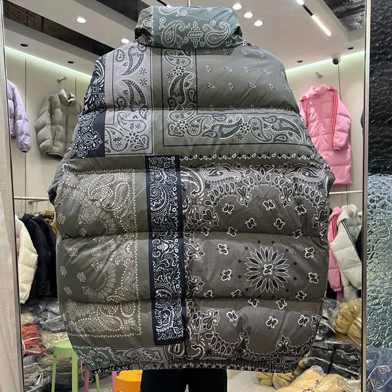 Printed Down Jacket Woman Winter Warm Hooded Fashion Puffer Coats With White Duck down Coat Feather 2023