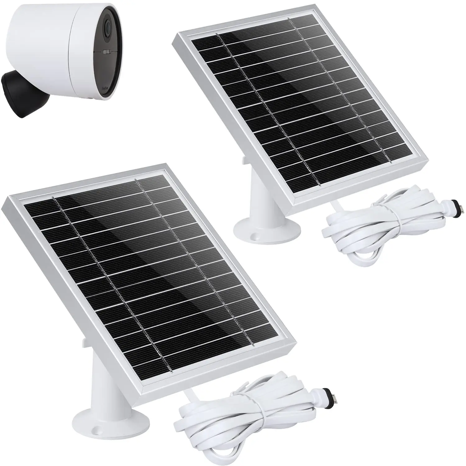 2PACKSolar Panel Compatible withOutdoor Security Camera,Power Your Outdoor Camera continuously,AL Alloy Frame Durable and Sturdy