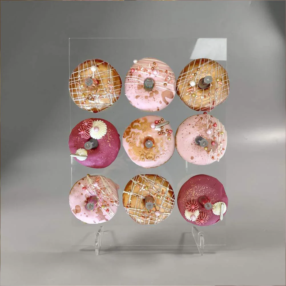 

9 Holes Acrylic Donut Stand Clear Display Rack for Wedding Birthday Party Reunions Acrylic Donut Stand
