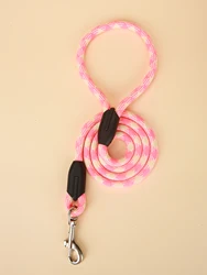 1pc Pink Round Rope Pet Dog And Cat Leash Leash Harness