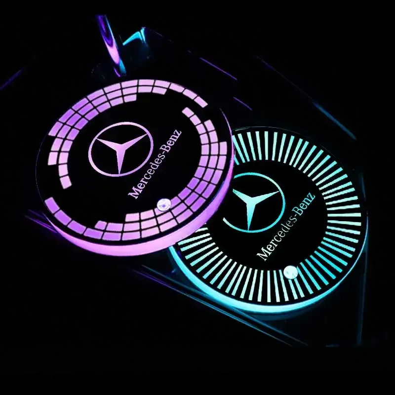 7-цветный светодиодный автомобильный подстаканник, подставка для чашки с подсветкой для Mercedes Benz W212 W168 W176 W210 W204 W207 CLK CLA GLE SLK ML A180