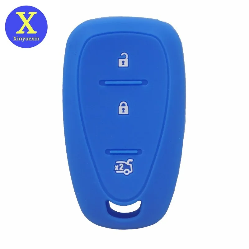 Xinyuexin silicone capa chave do carro caso fob para chevrolet cruze faísca onix volt aveo sônico remoto inteligente chave titular saco protetor