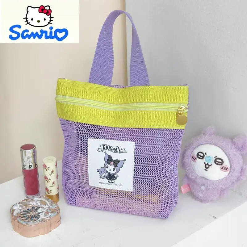 

Sanrio модная трехмерная прозрачная сетчатая сумка, женская многофункциональная косметичка с рисунком Hello Kitty для хранения