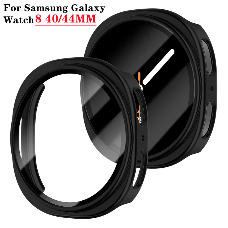 

Tempered Glass+Case for Samsung Galaxy Watch 8 accessories All-around hard PC Bumper Frame Screen Protector 40MM 44MM Cover