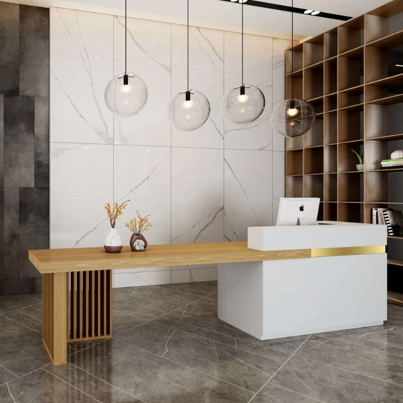 New Chinese-style Reception Desks imitation marble Reception Desks beauty salon Nice Office Furniture Военное дело ZY40JDT