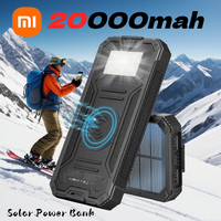 Xiaomi 20000mAh Solar Power Bank Portable Charging Poverbank External Battery Charger Strong Light LED Light For iphone  Samsung