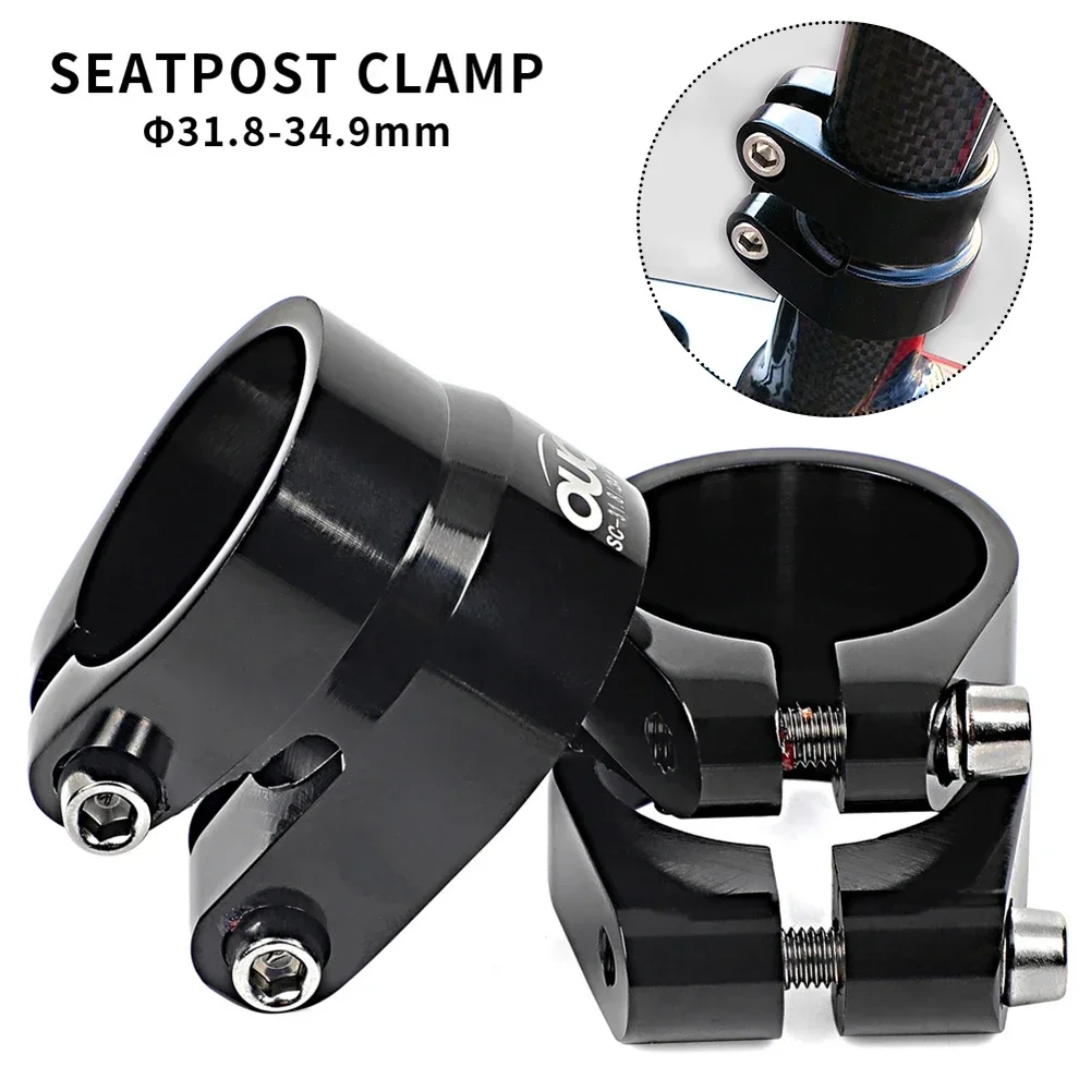 MTB Bicycle Seatpost Clamp 31.6mm/ 34.9mm Double Layer Aluminum Alloy Seat Tube Clip Mountain BikeAccessories