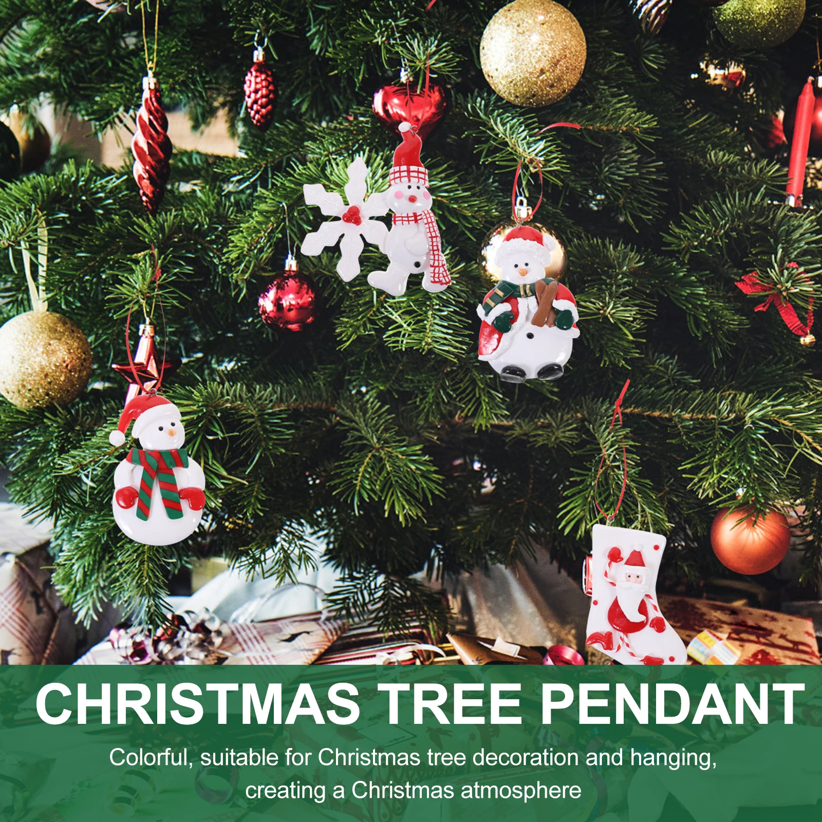 

4Pcs Christmas Tree Decor Lightweight Small Ornaments Window Door Handle Decor Christmas Tree Decoration