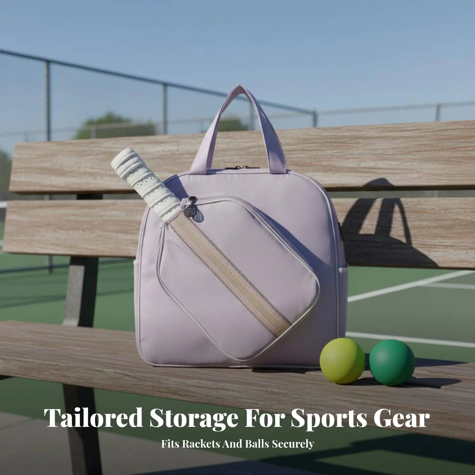 Pickleball Tote Bag Adjustable Detachable Strap Large Capacity Racket Bag Crossbody Racket Carrier Lightweight for Women, Travel