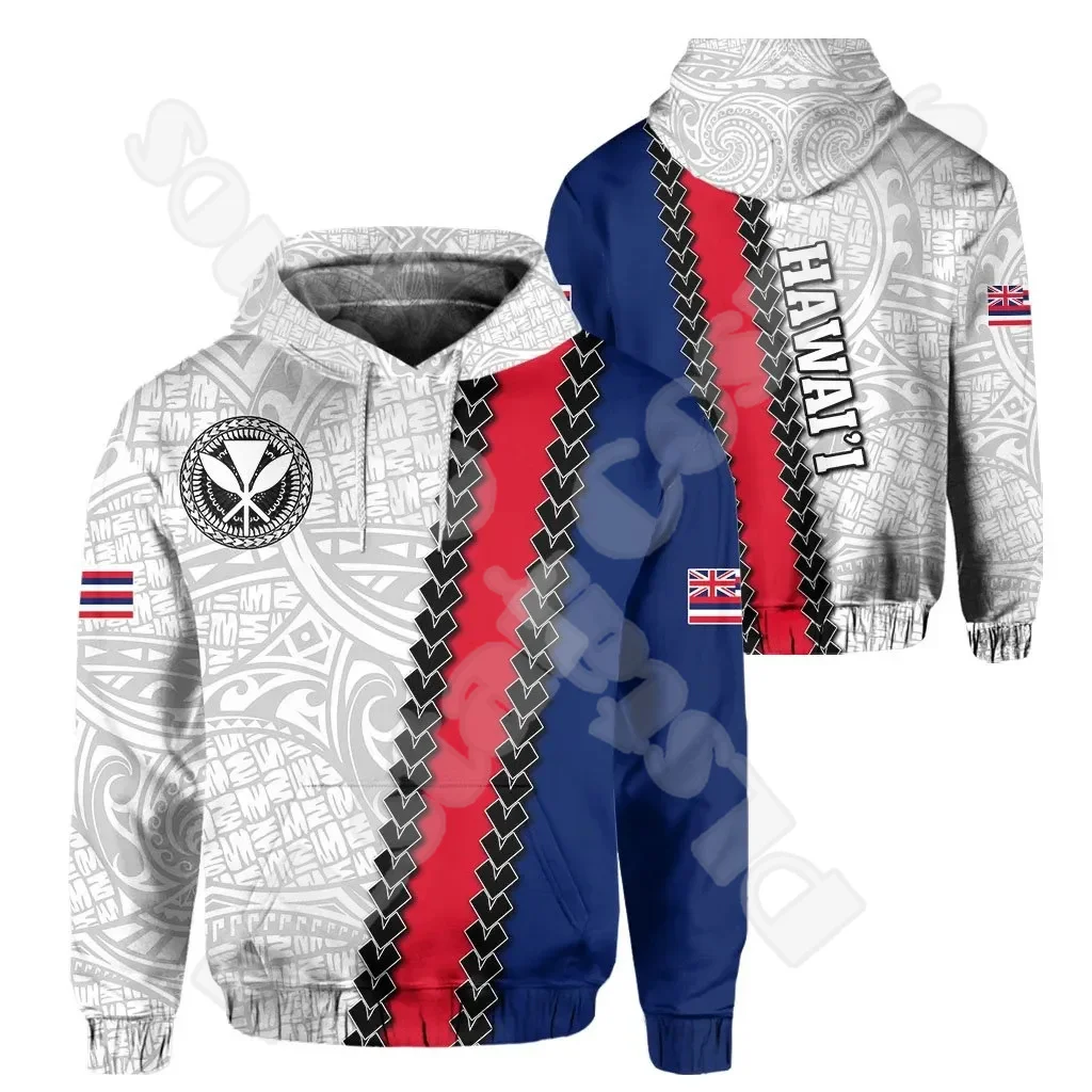 

Polynesian Hawaii King Kamehameha Country Flag Tribe Hawaiian Tattoo Retro Tracksuit Harajuku 3DPrint Casual Jacket Hoodies X41