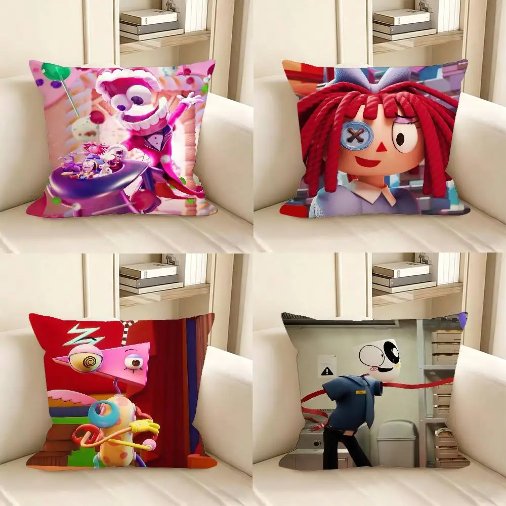 1pc Funny Anime Figure Ragatha Gangle Zooble Pillow Case Fashion Square Pillowcase Bedroom Sofa Room Ins Decoration Leisure