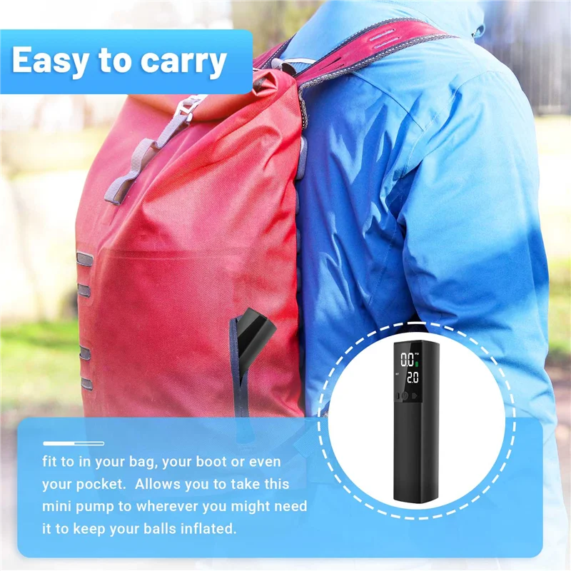 Electric Ball Pump,Smart Air Pump Portable Fast Ball Inflation with Accurate Pressure Gauge and Digital LCD Display