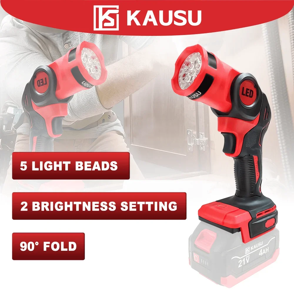 

Беспроводной светодиодный светильник, складной прожектор, рабочий светильник с 5 бусинами, уличный ручной фонарь с литиевой батареей для батареи Makita 18 В