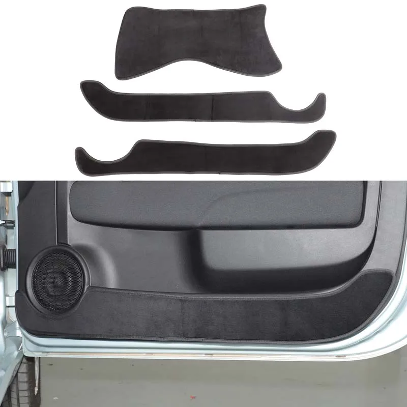 

3Pcs Black For Fiat 500 2007+ car styling car door anti-dirty mat car interior protection accessories