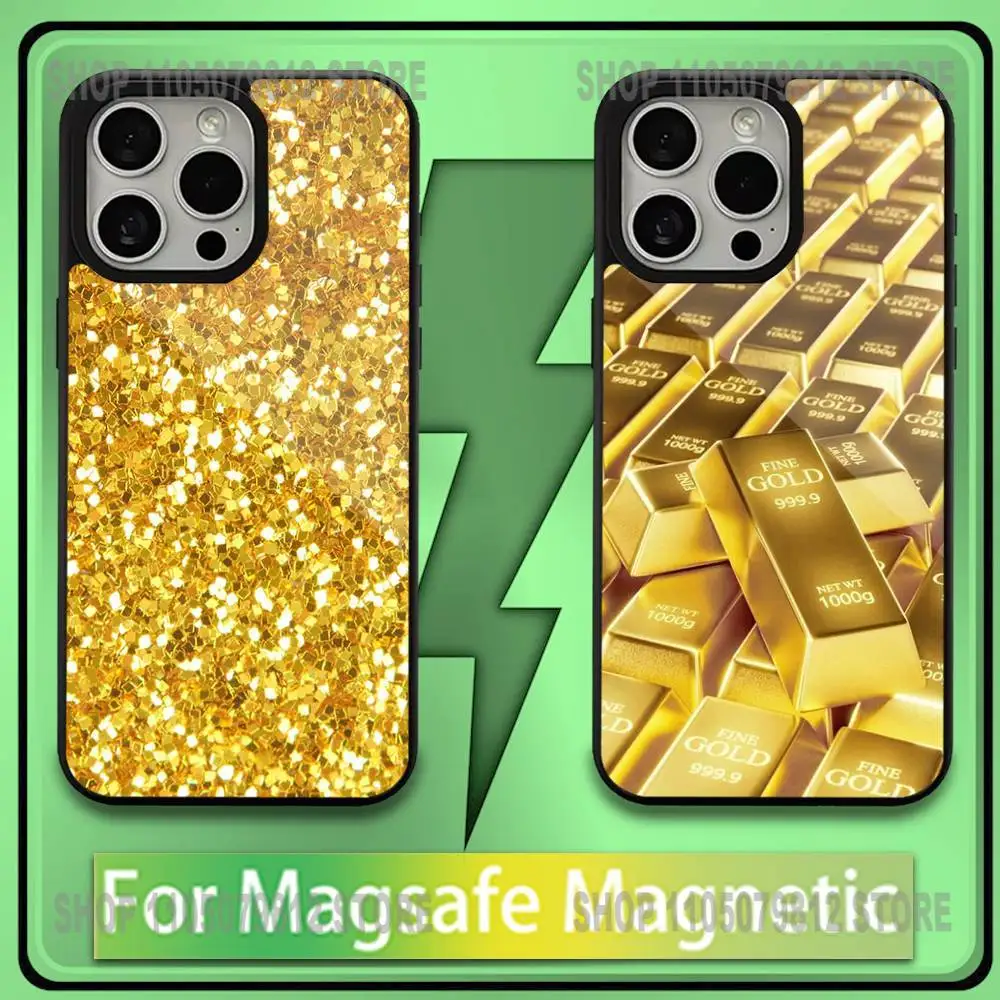 

Money Gold Art Phone Case For iPhone17,16,15,14,13,12,11,Plus,Pro,Max,Mini Soft Magesafe Magnetic Wireless Charge
