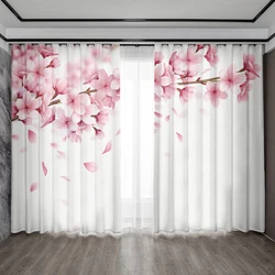 2PC Home Decoration Curtains With Floral Background And Rod Pocket Curtains, Kitchen, Coffee Shop,Living Room, Balcony, Garden