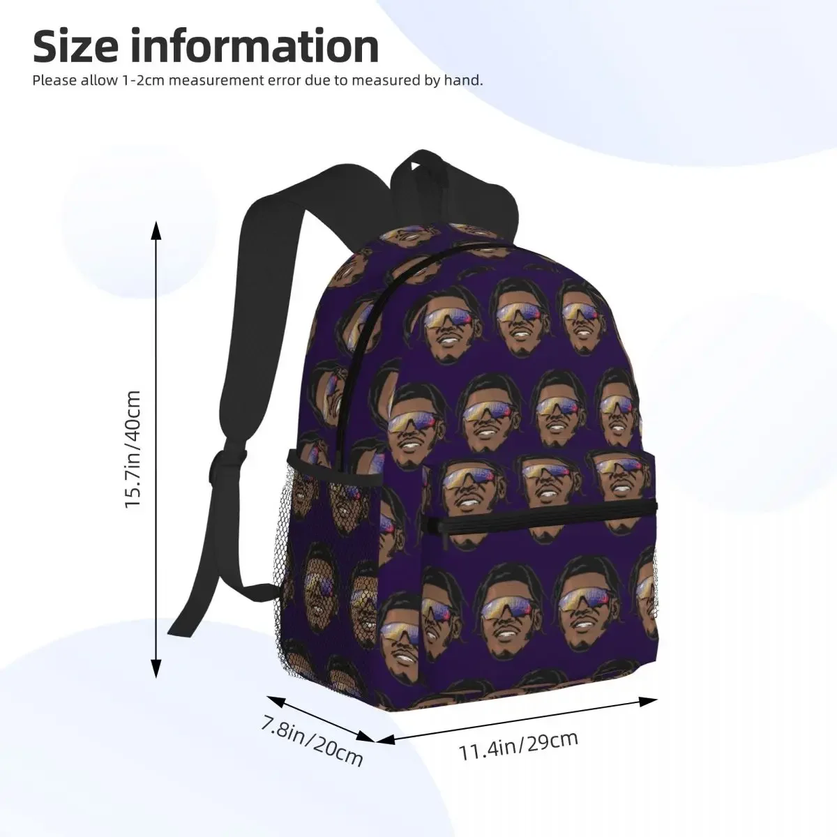Lamar Jackson Baltimore Ravens Big Truss Student Backpack School Bag Hiking Travel Daypack for Boys Girls Bookbag Shoulder Bags
