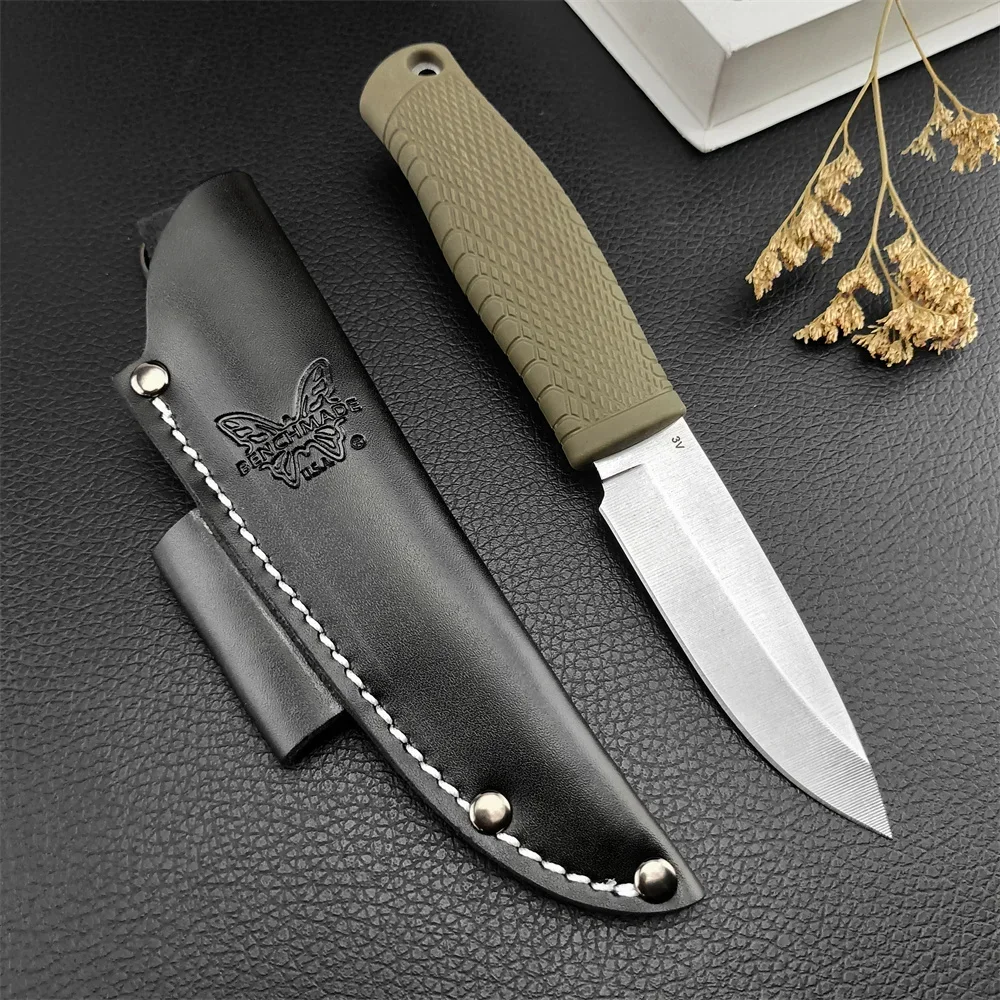 BM 200 Fixed Blade Knife Outdoor Camping Knife D2 Blade Rubber and Plastic Handle EDC Hiking Survival Hunting Cutting Tool