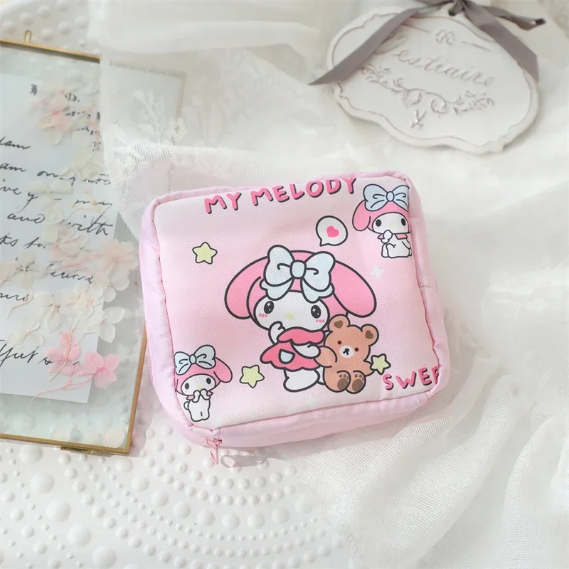 Sanrio Hello Kitty Maandverband Opbergtas Schattige Cartoon Mijn Melodie Mode Portemonnee Draagbare Hoofdtelefoontas Vakantiegeschenken