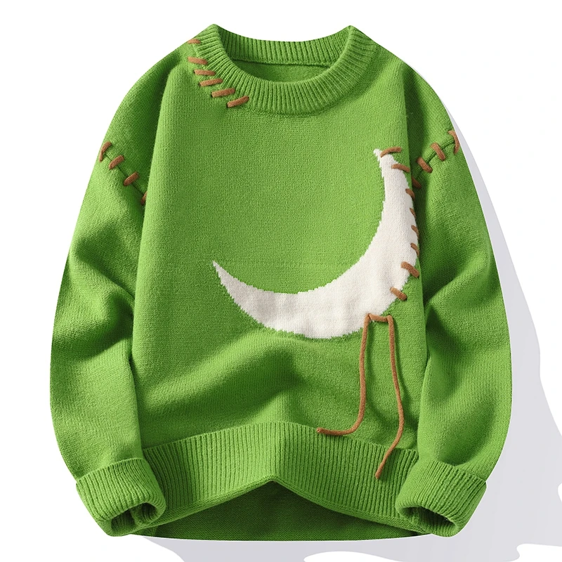 Autumn and Winter New Casual Fashion Color Matching Trend Warm Outdoor Comfortable Sweater Men\'s Knitted Bottom Shirt