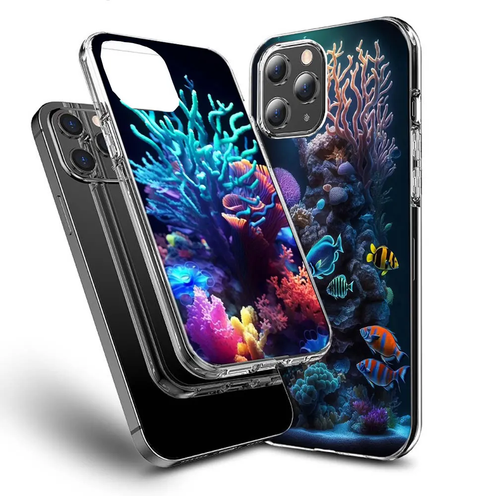 Coral Reefs and Their Small Fish Phone Case For Apple Iphone 15+ 14 Plus 16 Pro Max 12 13 Mini 11 Pro X XS Max XR Cover Shell Co