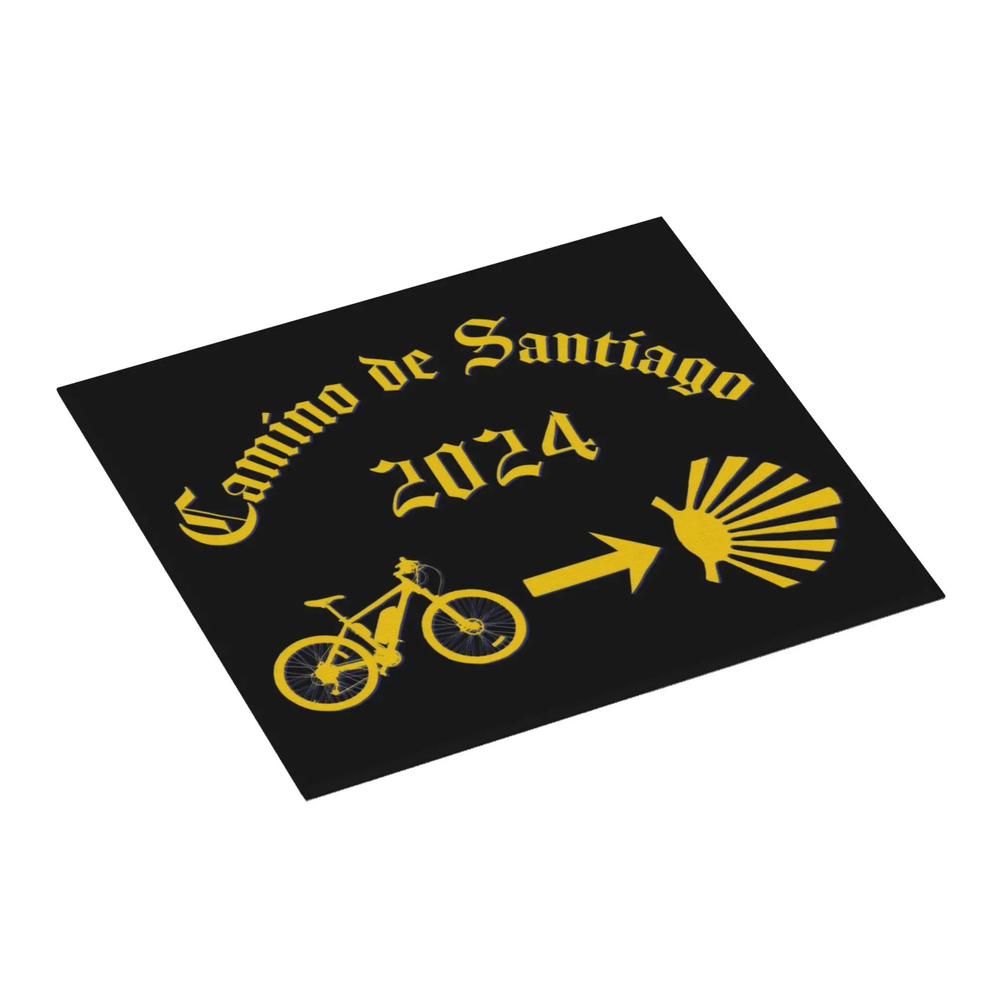 Camino De Santiago Non‑Slip Waterproof Absorbent Barware Tableware Oil Proof Bicycle Yellow Arrow Scallop Shell Mat For Kitchen
