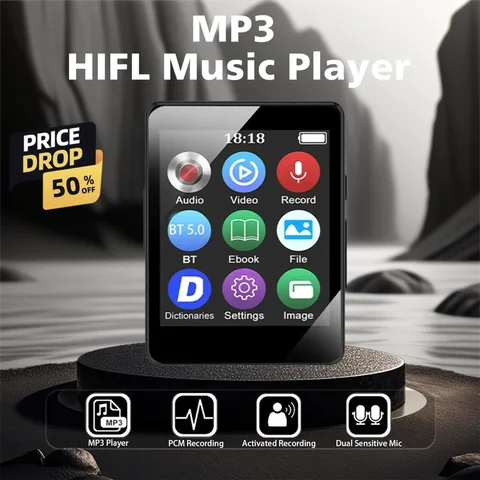 Mini MP3 MP4 Player Bluetooth 5.0 1.8-Inch Portable Music Player with Internal Speaker