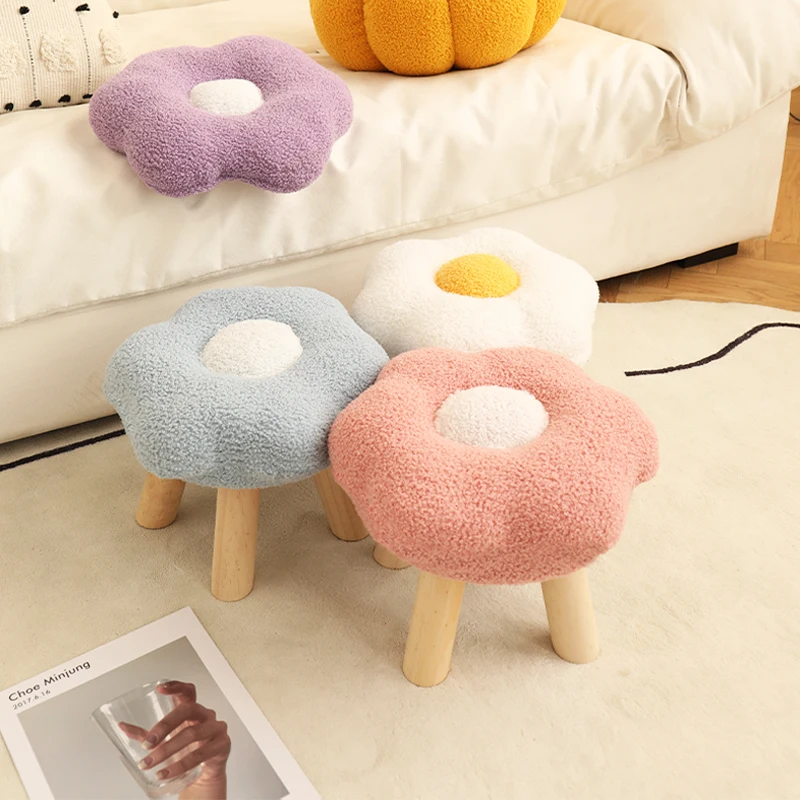 

Children's Small stool wooden low stool home Interior bedroom low chair Office entryway Seat Living room home furniture