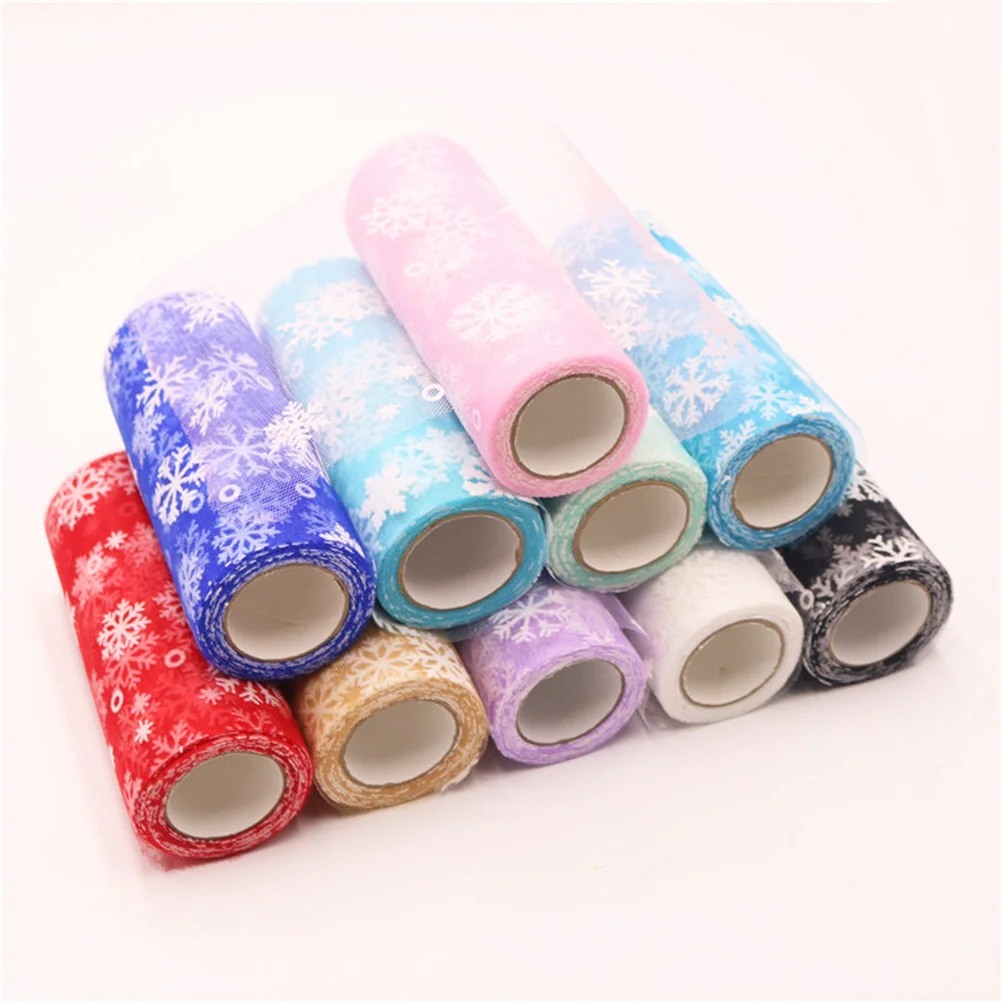 

10 Yards Snowflake Glitter Tulle Roll 15Cm Lavender For Diy Wedding Party Decor Christmas Gift Wrapping Craft Supplies