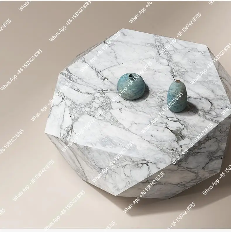 Geometric Marble Coffee Table, Nordic Minimalist Design for Any Space, Heat & Scratch Resistant, Artistic, Customizable