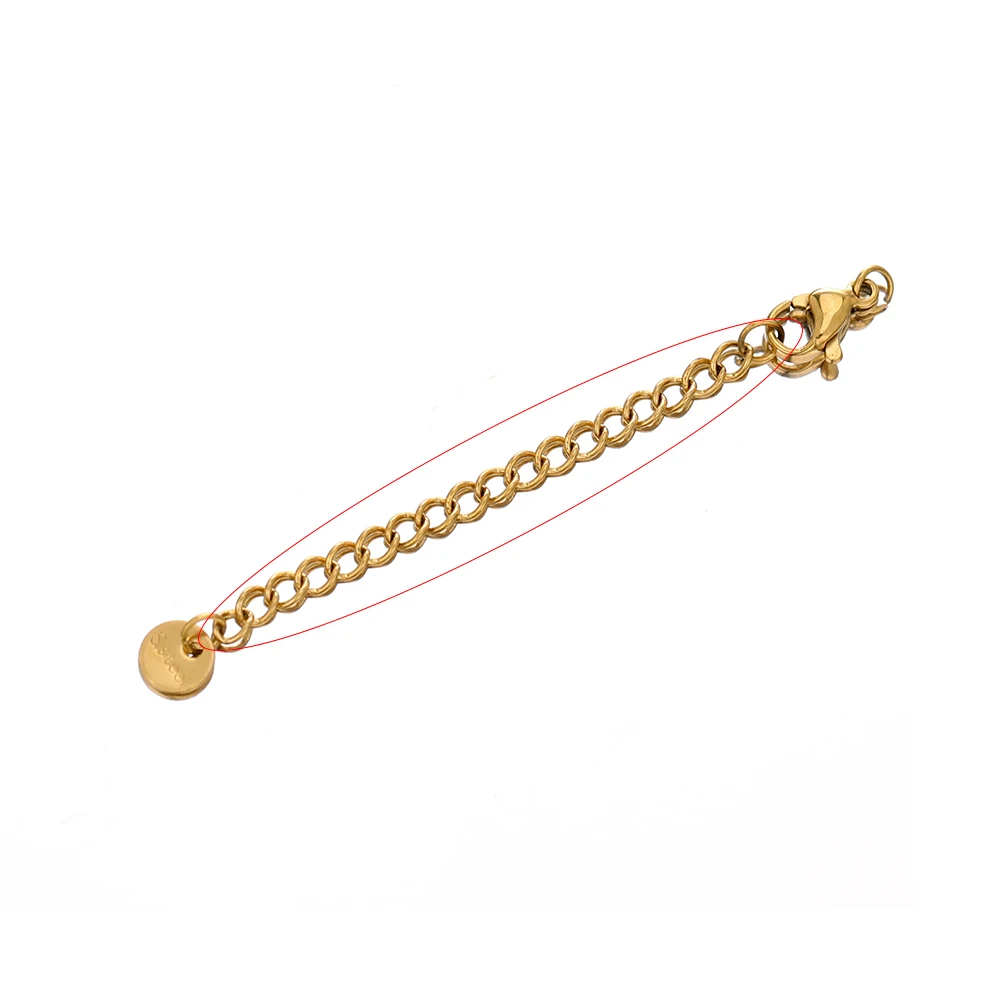 50pcs Stainless Steel 5cm Welded Extension Chain Gold Necklace Bracelet Extender Tail Chains for DIY Jewelry Making Supplies