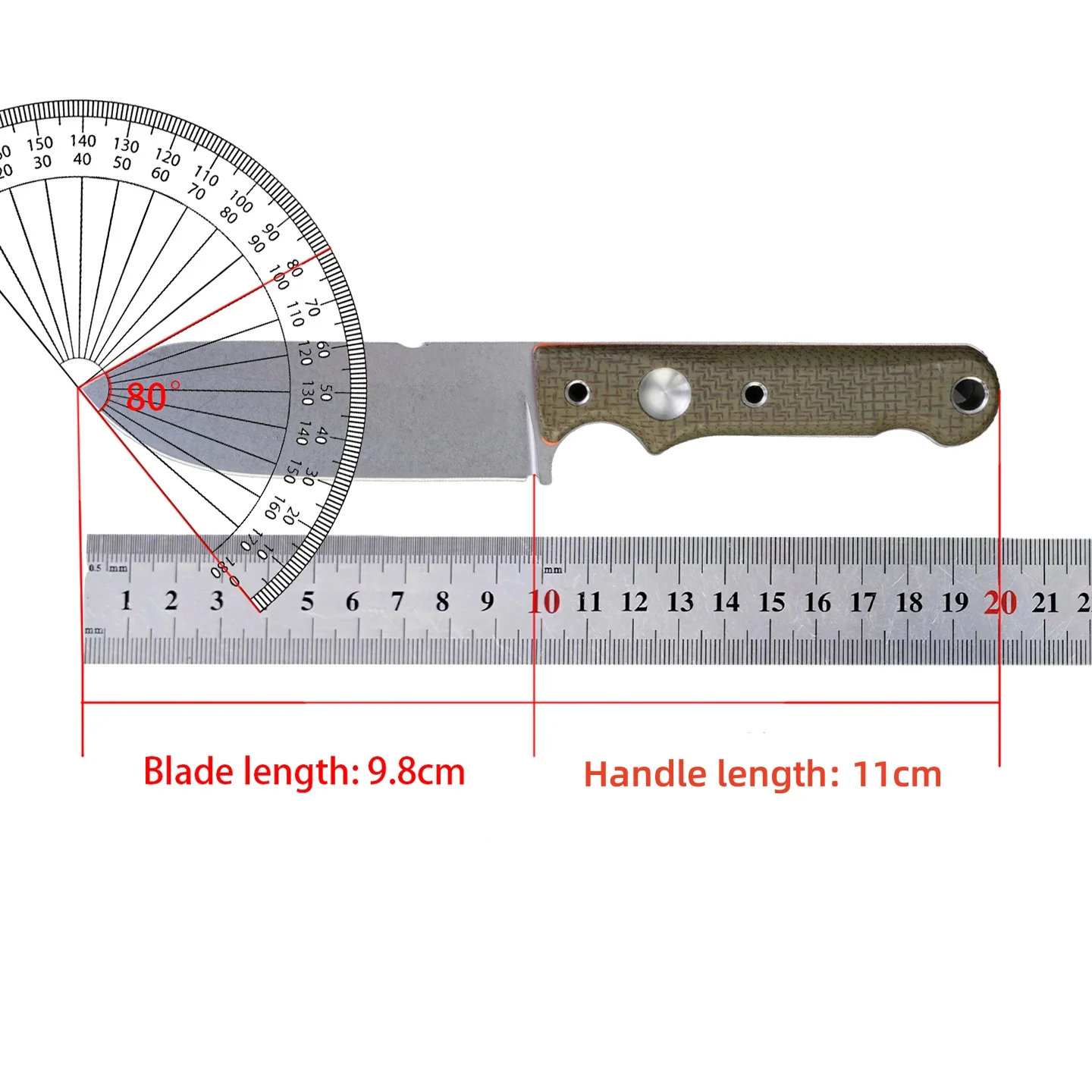 Shirakawa - سكين تكتيكي مستقيم، مقبض من ألياف الكتان، سكين خارجي، أداة تخييم وتسلق الجبال، تقطيع فواكه حادة