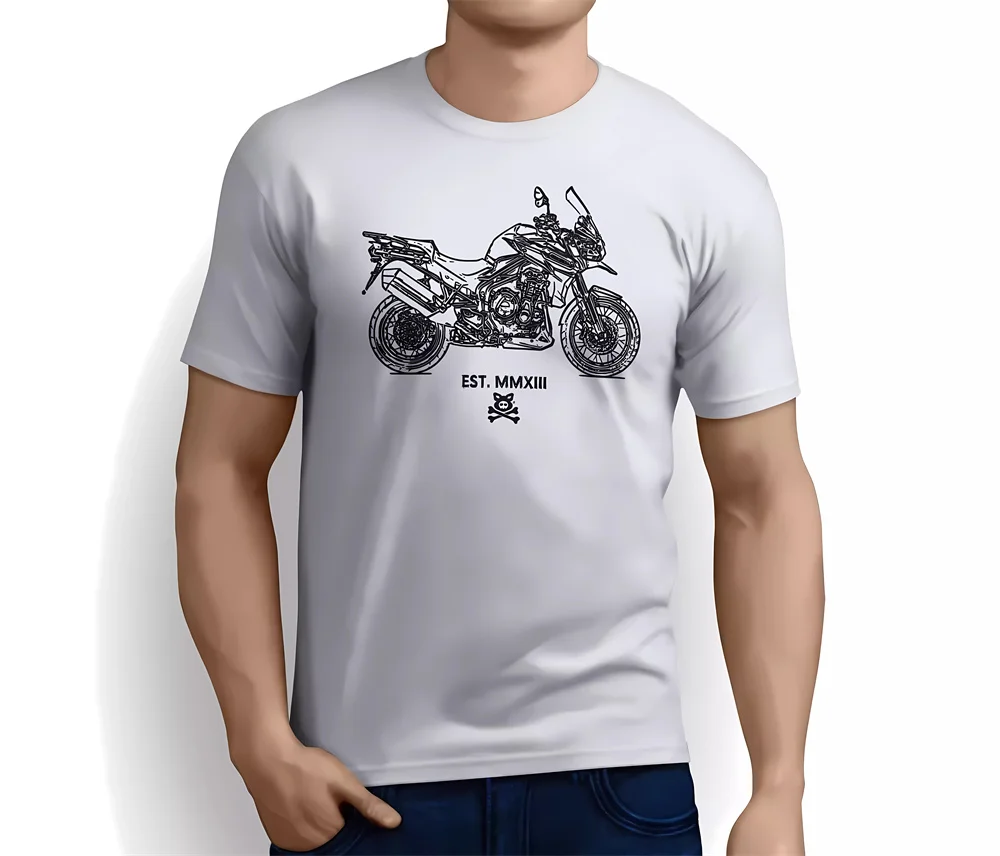 2024 new T Shirt Pure  Leisure Short Sleeve O Neck Cool TeeRoad Hog Art Tee aimed at fans of Tiger Explorer Spoked Wheels