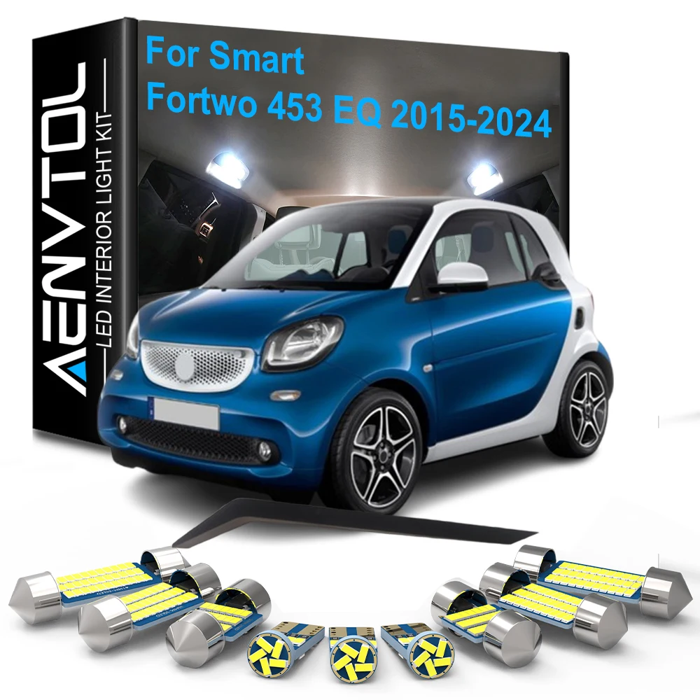8 Uds bombillas LED para Interior de coche Canbus para Smart Fortwo 453 EQ Coupe Cabrio 2015 2016 2017 2018 2019 2020 2021 2022 2023 2024