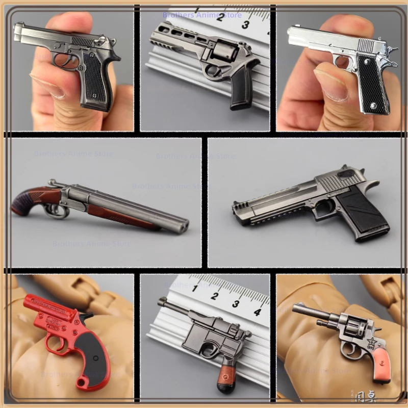 1/6 Scale M1911 M1896 Glock P38 PPK Revolver Pistol Handgun Mini Model Fit 12'' Soldier Action Figure Body Dolls