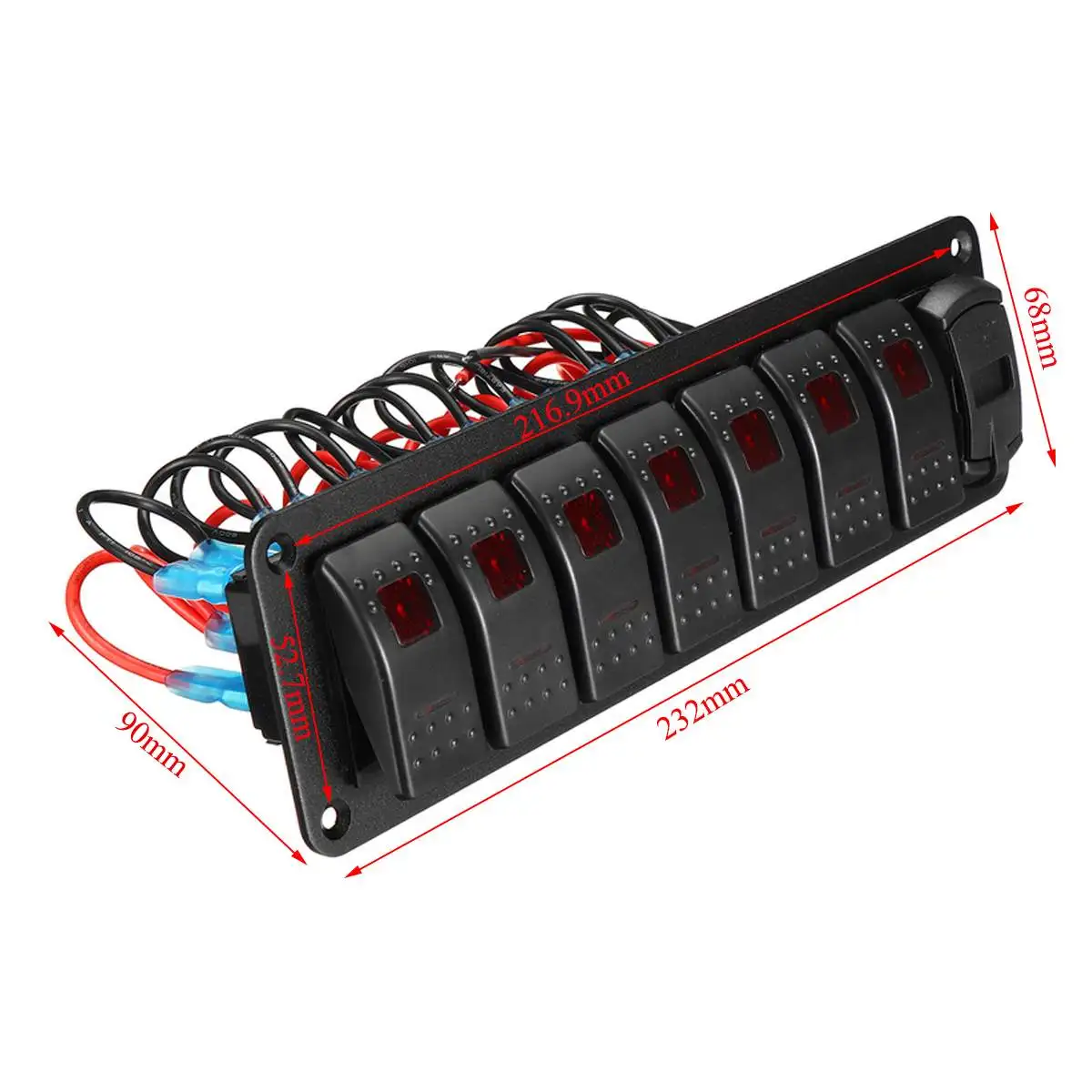 8 عصابات LED لوحة التبديل التلقائي 3 في 1 12 فولت/24 فولت العالمي تبديل الروك التبديل لوحة التحكم لشاحنة قافلة البحرية UTV ATV SUV