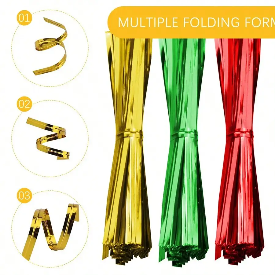 700pcs/Pack Metallic Wire Twist Ties Candy Bag Baking Cake Pops Sealing Bag Lollipop Party Gift Packaging Rope Wire Random Color