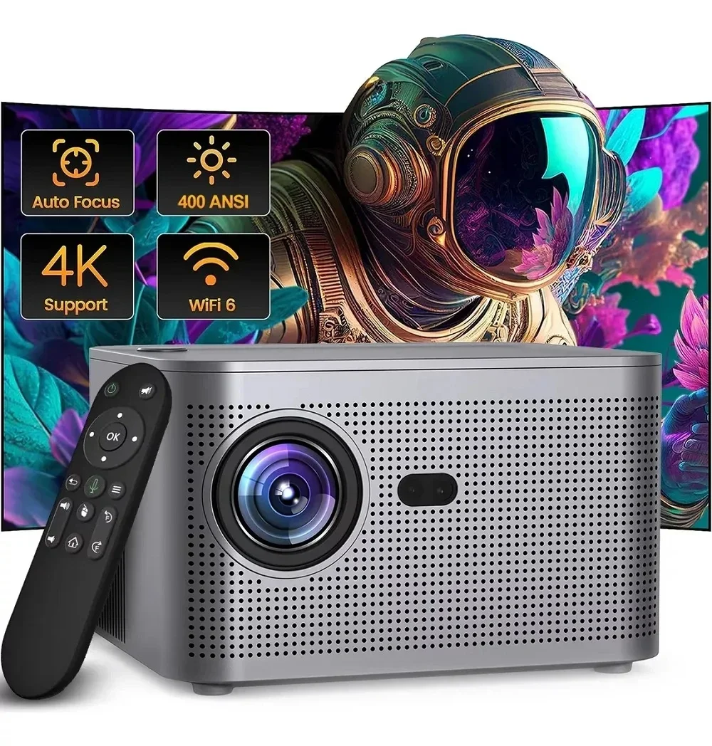 

HY350 Full HD 1080P Projector 4K Video Android 11.0 WiFi6 580ANSI BT5.0 Auto Keystone Correction Smart Electronic Focus