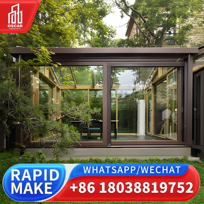 

Multifunctional Sunroom Glass House Conservatory for Patio Garden Customized by Factory