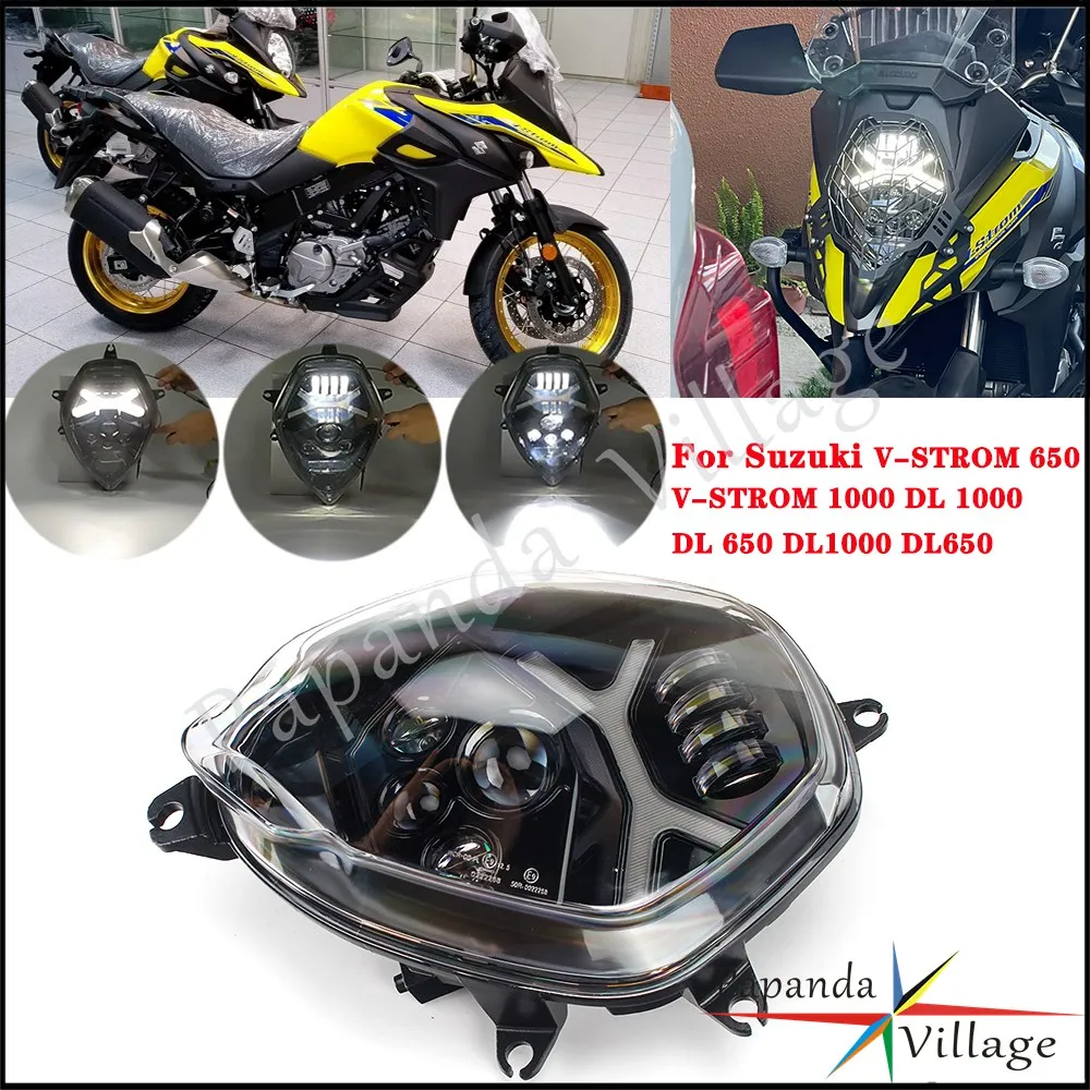 LED Front Light Replacement Headlamp For SUZUKI V-Strom DL1000 DL650 Motorcycle DRL HI/LO Beam Headlight Assembly 2014-2018 2019