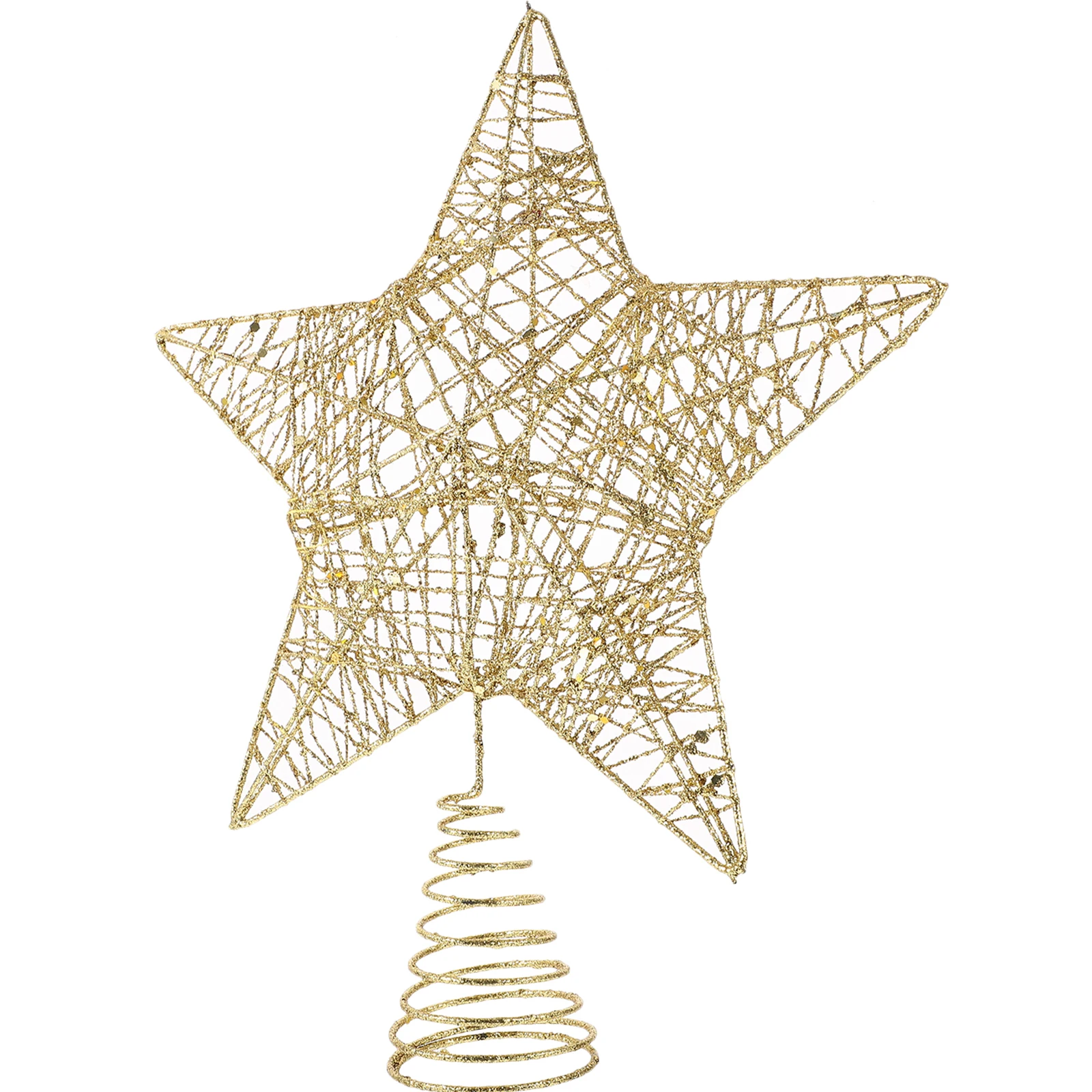 

VILLFUL Christmas Tree Topper Star Iron Crafted 5 Pointed Decorative Xmas Decoration for Holiday