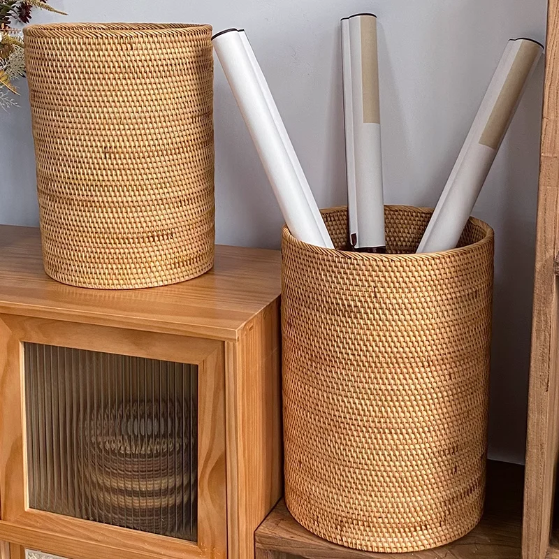 

Rattan handmade Chinese storage basket storage basket wastebasket storage tank