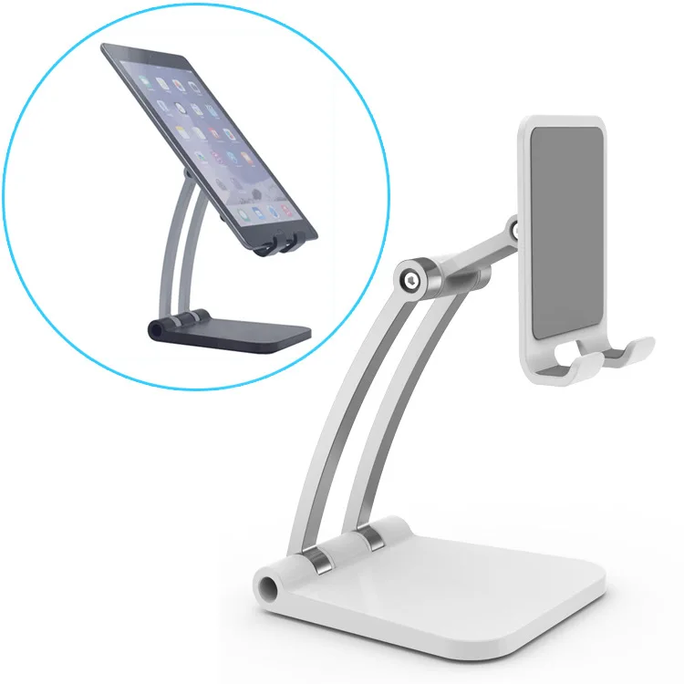 Foldable Cell Phone Holder Clip-Free Universal Tablet Stand All Angle Adjustable Triple Anti-slip Angle Portable All Viewing