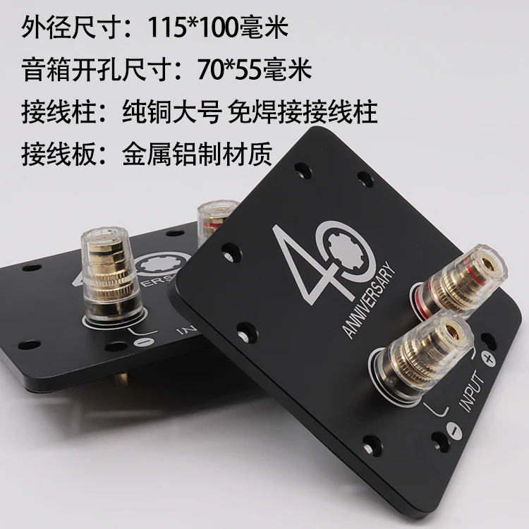 2-position Square All Copper Terminal Block Speaker Junction Box Speaker Junction Board DIY Accessory 115*110