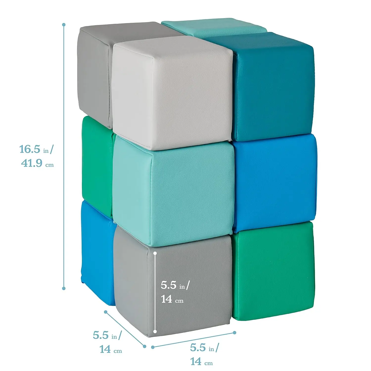 Klocki konstrukcyjne SoftZone Patchwork dla maluchów, kostki piankowe, współczesne, 12-częściowe