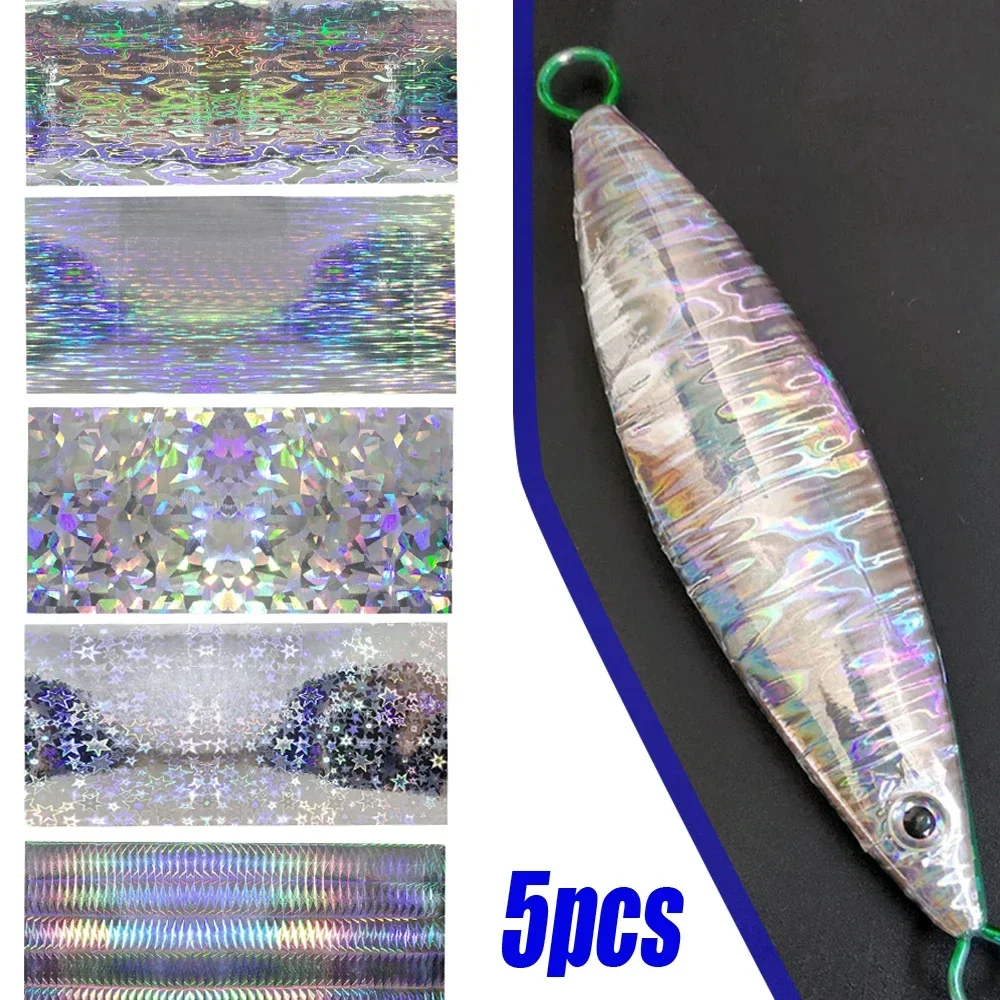 5 stks Visaas Decoratie Sticker Flash Type Vissen Lokken Maken Tool Zoutwater Vis Styling Vissen Harde Aas Sticker Tool