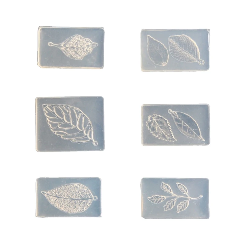 R7UF Clear Silicone Shaped Epoxy Silicone Mould 6 Pieces Sturdy And Flexible For Handmade Crafts