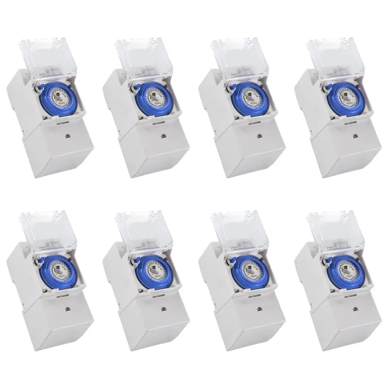 

TFORU-8X SUL181H Mechanical Timer 24 Hours Time Switch Relay Electrical Programmable Timer 24 Hour Din Rail Timer Switch